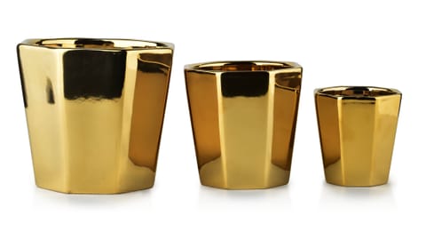 ⁨NEVA GOLD SET OF 3 POTS xL:16Xh14/L:12,5Xh12/M:8,5h9cm⁩ at Wasserman.eu