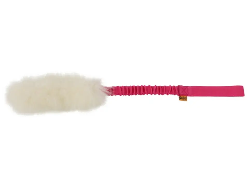 ⁨Dingo Dog Toy - Jerk Natural Sheep Fur Bungee Pink⁩ at Wasserman.eu