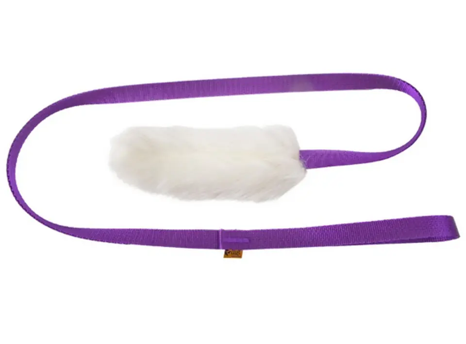 ⁨Dingo Dog Toy - Jerk Natural Sheep Fur with Long Handle Purple⁩ at Wasserman.eu