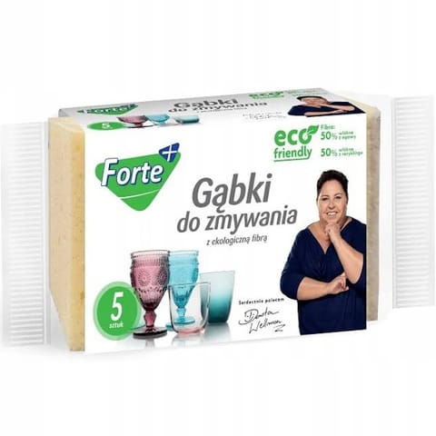 ⁨FORTE Sponges for washing with ECO fibra 5pcs⁩ at Wasserman.eu