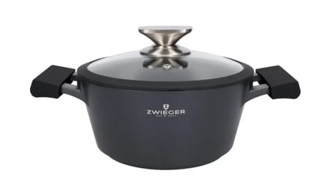 ⁨ZWIEGER BLACK STONE Casserole with lid 20cm 2L⁩ at Wasserman.eu