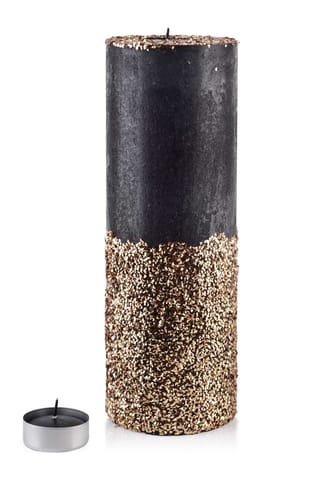 ⁨CANDLE LANTERN ROLLER 120X360 DIAMOND BLACK GOLD CRYSTALS⁩ at Wasserman.eu