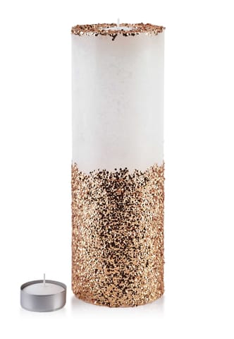 ⁨CANDLE LANTERN ROLLER 120X360 DIAMOND WHITE GOLD CRYSTALS⁩ at Wasserman.eu