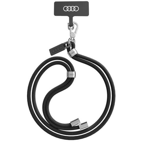 ⁨Audi uniwersalna smycz do telefonu 120cm 6mm crossbody czarny/black AU-CBL6-R8/D1-BK⁩ w sklepie Wasserman.eu