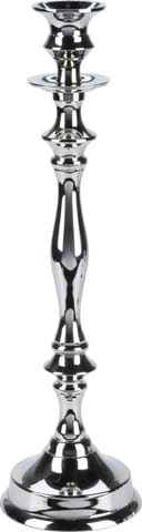 ⁨CANDLESTICK 36.5CM SILVER METAL⁩ at Wasserman.eu