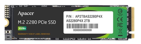 ⁨Dysk SSD Apacer AS2280P4X 2TB M.2 PCIe NVMe Gen3 x4 2280 (2100/1700 MB/s)⁩ at Wasserman.eu