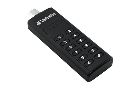 ⁨Verbatim Keypad Secure - USB-C Drive with Password Protection and AES-256 HW encryption to protect your data - 128 GB - Black⁩ at Wasserman.eu