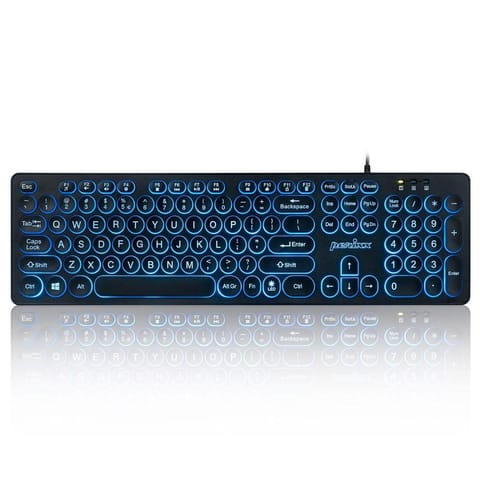 ⁨Perixx PERIBOARD-317R Wired Keyboard backlit 3 colors, black⁩ at Wasserman.eu