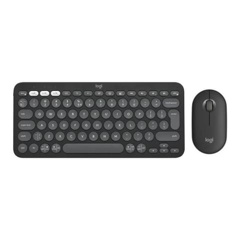 ⁨Logitech Pebble 2 Combo for Mac Keyboard Included Mouse RF Wireless + Bluetooth QWERTY US International Graphite⁩ at Wasserman.eu