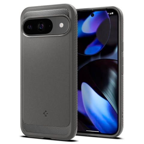 ⁨Etui do GOOGLE PIXEL 9 / 9 PRO Spigen Rugged Armor Marble szare⁩ w sklepie Wasserman.eu