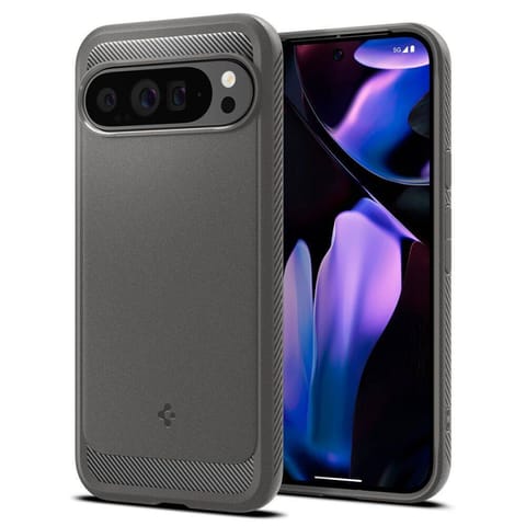 ⁨Etui do GOOGLE PIXEL 9 PRO XL Spigen Rugged Armor Marble szare⁩ w sklepie Wasserman.eu