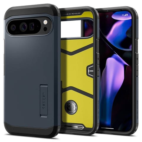 ⁨Etui GOOGLE PIXEL 9 PRO XL Spigen Tough Armor Metal Slate czarne⁩ w sklepie Wasserman.eu