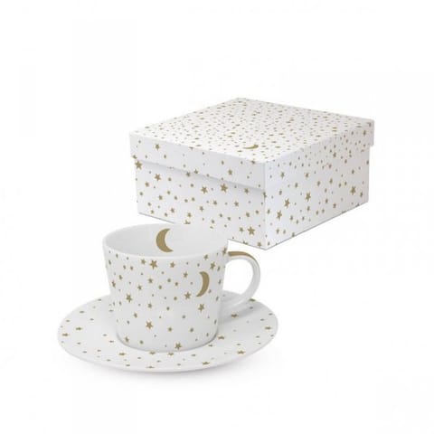 Księżyc, gwiazdki Filiżanka Porcelanowa espresso w Ozdobnym Pudełku 100 ml w sklepie Wasserman.eu