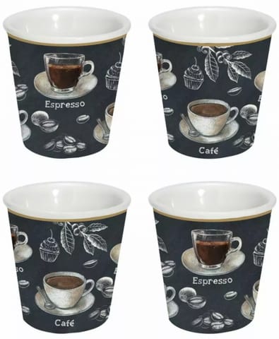 Barista Filiżanki Porcelanowe do Espresso w Ozdobnym Pudełku 100 ml 4 szt. w sklepie Wasserman.eu