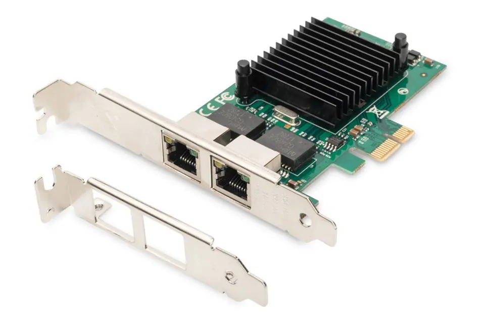 ⁨Karta sieciowa przewodowa PCI Express 2x RJ45 Gigabit 10/100/1000Mbps Low Profile⁩ w sklepie Wasserman.eu