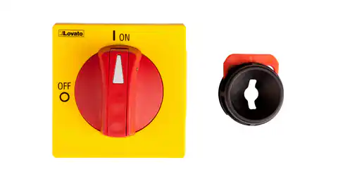⁨Door opener red-yellow with GAX63 lock⁩ at Wasserman.eu