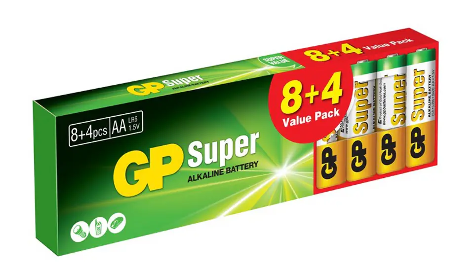 ⁨SUPER ALKALINE BATTERY AA LR6 1.5V 12PCS⁩ at Wasserman.eu