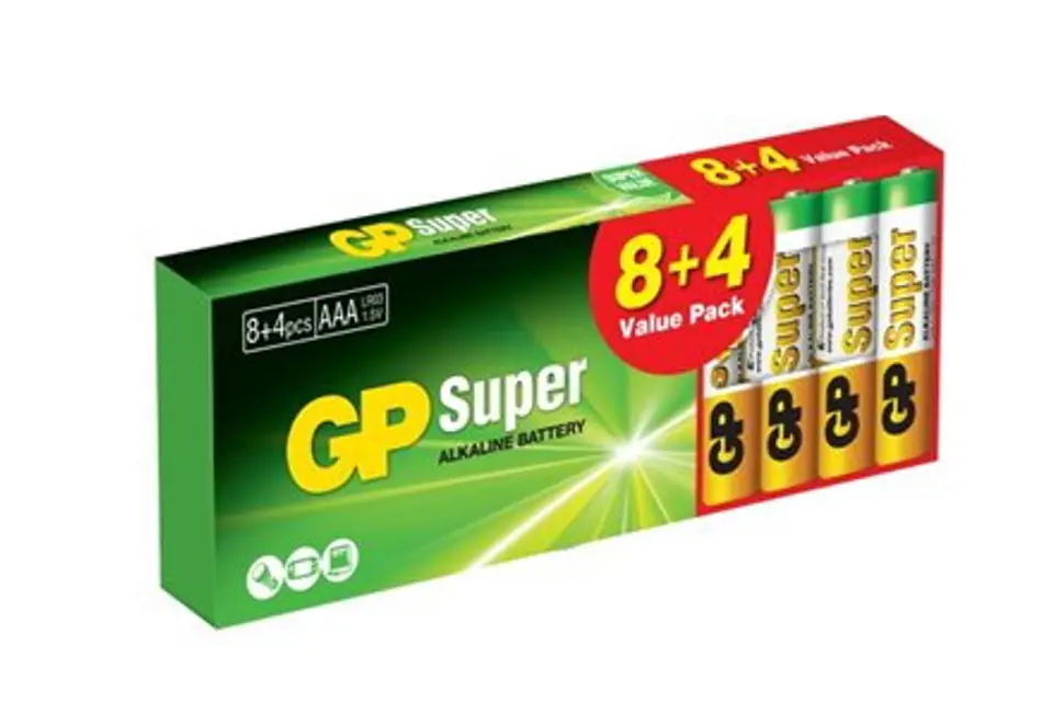 ⁨SUPER ALKALINE BATTERY AAA LR3 1.5V 12PCS⁩ at Wasserman.eu