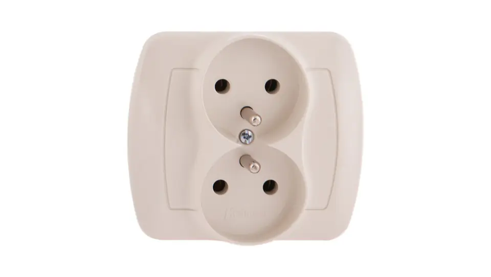 ⁨Simon Akord Socket double z/u 16A IP20 beige AGZ2/12⁩ at Wasserman.eu