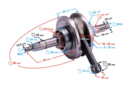 ⁨Wał korbowy 130 cc do Motoroweru⁩ w sklepie Wasserman.eu