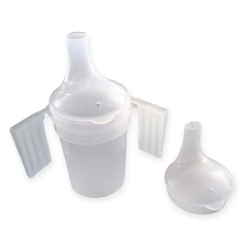 ⁨Mug with mouthpiece with two handles translucent⁩ at Wasserman.eu