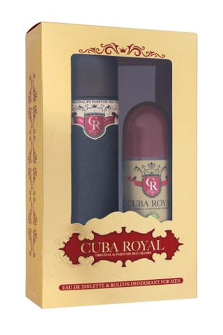 ⁨CUBA Zestaw prezentowy dla mężczyzn Royal (Woda toaletowa spray 100 ml + Dezodorant roll-on 50 ml)⁩ w sklepie Wasserman.eu