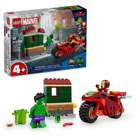 ⁨LEGO 76287 SUPER HEROES Iron Man with Motorcycle & Hulk p4⁩ at Wasserman.eu
