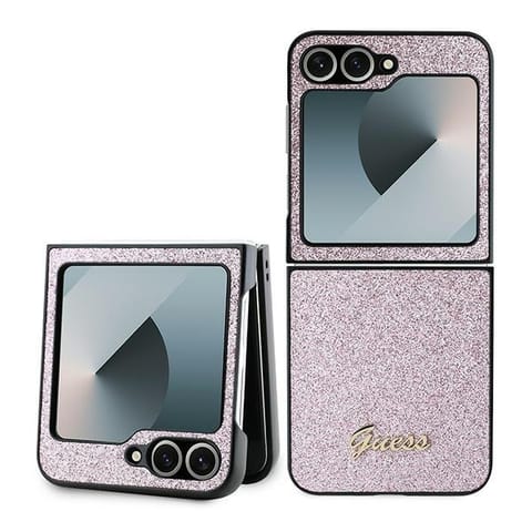 ⁨Guess GUHCZF6HGGSHP Z Flip6 F741 różowy/pink 4G Glitter Script⁩ w sklepie Wasserman.eu