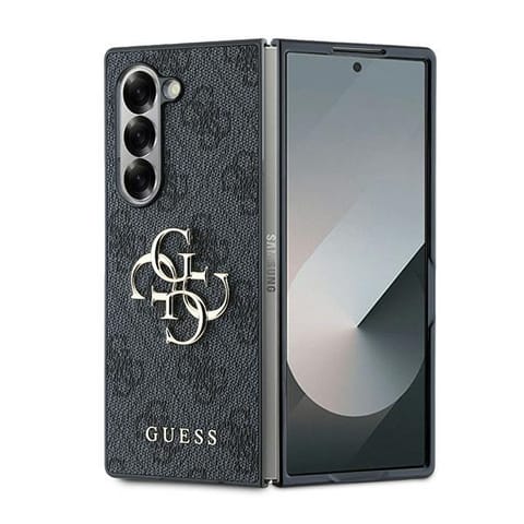 ⁨Guess GUHCZFD64GMGGR Z Fold6 F956 czarny/black Leather 4G Metal Logo⁩ w sklepie Wasserman.eu