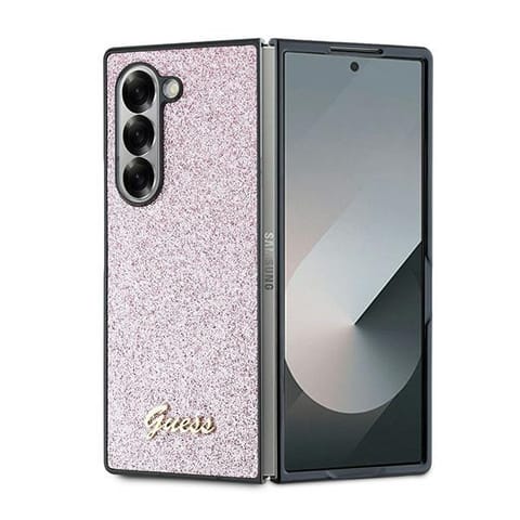 ⁨Guess GUHCZFD6HGGSHP Z Fold6 F956 różowy/pink hardcase 4G Glitter Script⁩ w sklepie Wasserman.eu