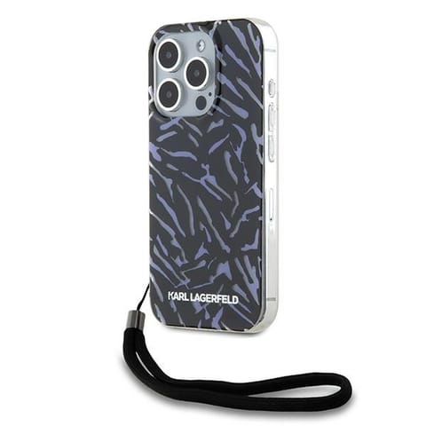 ⁨Karl Lagerfeld KLHCP15XHZBPKCCU iPhone 15 Pro Max 6.7" fioletowy/purple Zebra With Cord⁩ w sklepie Wasserman.eu