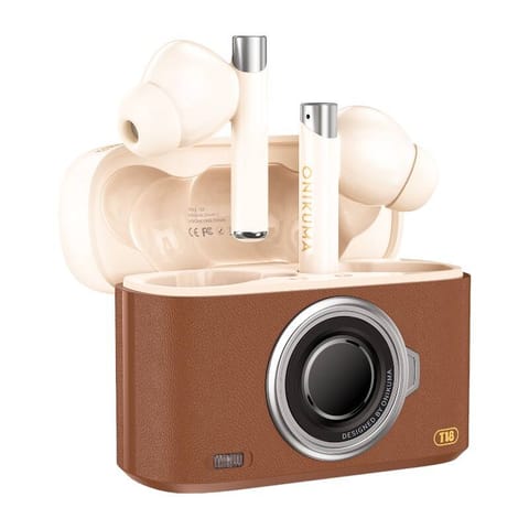 ONIKUMA Słuchawki douszne Bluetooth T18 Brązowe w sklepie Wasserman.eu