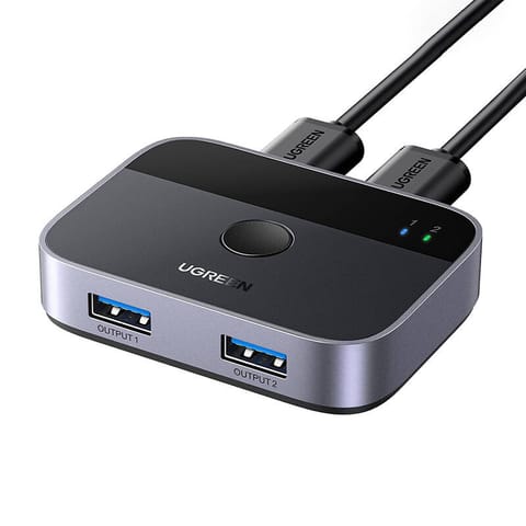 ⁨Przełącznik / Switch USB 3.0 (2x2) Ugreen CM757, 5 Gbps + 2x kabel USB 1.5m⁩ w sklepie Wasserman.eu