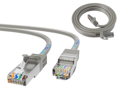 ⁨EXTRALINK LAN PATCHCORD CAT.5E UTP 10M TWISTED PAIR BARE COPPER GRAY⁩ w sklepie Wasserman.eu