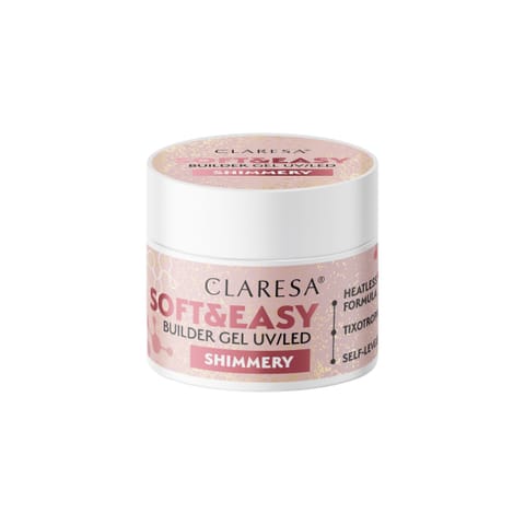 ⁨CLARESA Żel budujący do paznokci Soft&Easy Builder Shimmery 45 g⁩ w sklepie Wasserman.eu