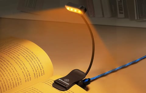⁨Lampka bezprzewodowa Glocusent z klipsem, USB-C 650mAh timer Czarna⁩ w sklepie Wasserman.eu