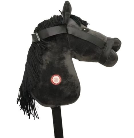 ⁨Black horse head on a stick with sound⁩ at Wasserman.eu