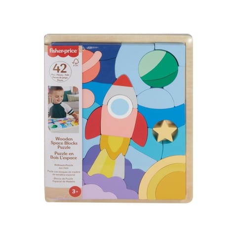 ⁨Fisher-Price Wooden Space Blocks Puzzle⁩ at Wasserman.eu