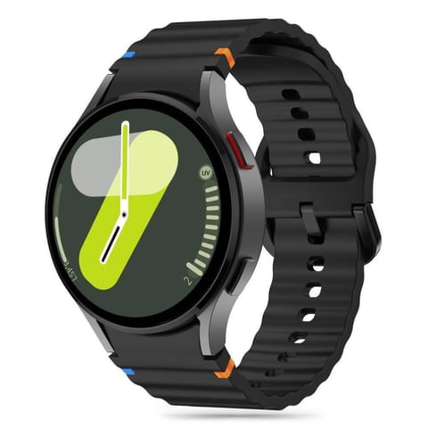 ⁨Pasek do SAMSUNG GALAXY WATCH 4 / 5 / 5 PRO / 6 / 7 / FE Tech-Protect Silicone Sport czarne⁩ w sklepie Wasserman.eu