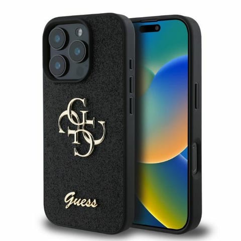 ⁨Guess GUHCP16XHG4SGK iPhone 16 Pro Max 6.9" czarny/black hardcase Fixed Glitter Big 4G⁩ w sklepie Wasserman.eu