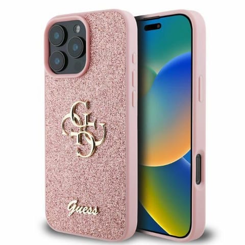 ⁨Guess GUHCP16XHG4SGP iPhone 16 Pro Max 6.9" różowy/pink hardcase Fixed Glitter Big 4G⁩ w sklepie Wasserman.eu