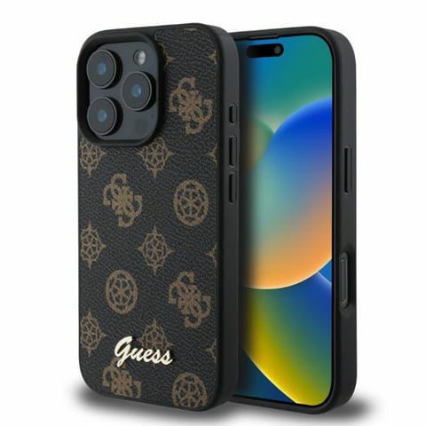 ⁨Guess GUHMP16LPGPYSK iPhone 16 Pro 6.3" czarny/black hardcase Peony Script MagSafe⁩ w sklepie Wasserman.eu