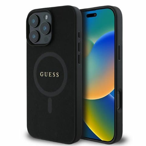 ⁨Guess GUHMP16LPSAHMCK iPhone 16 Pro 6.3" czarny/black hardcase Saffiano Classic Logo MagSafe⁩ w sklepie Wasserman.eu