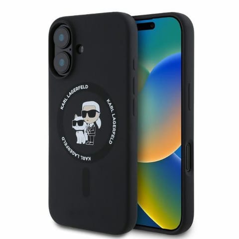 ⁨Karl Lagerfeld KLHMP16SSCMKCRHK iPhone  16 6.1" czarny/black hardcase Silicone Karl&Choupette Ring MagSafe⁩ w sklepie Wasserman.eu