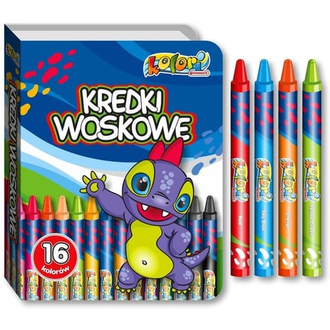 ⁨Kredki woskowe 16 kolorów w etui DINO TT8246 PENMATE⁩ w sklepie Wasserman.eu