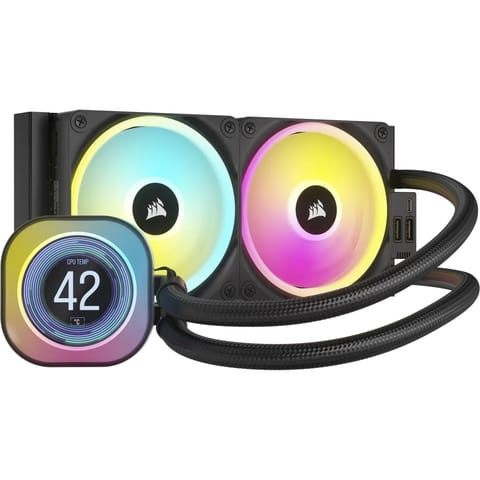 ⁨Corsair iCUE LINK H100i RGB LCD Complete Water Cooling - 240 mm, black⁩ at Wasserman.eu