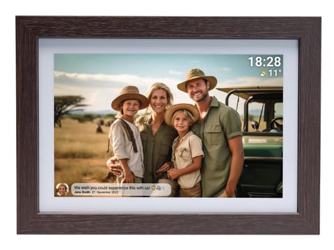 ⁨Denver PFF-1042DWMK2 digital photo frame Wood 25.6 cm (10.1") Touchscreen Wi-Fi⁩ at Wasserman.eu