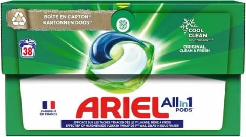 ⁨Ariel Original All in 1 Cool Clean Kapsułki do Prania 38 szt.⁩ w sklepie Wasserman.eu