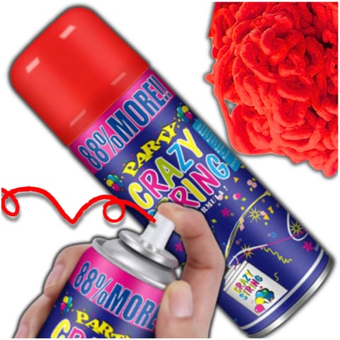 ⁨SERPENTYNA KONFETTI W SPRAYU NEON NA URODZINY IMPREZĘ CZERWONA 250 ML⁩ w sklepie Wasserman.eu