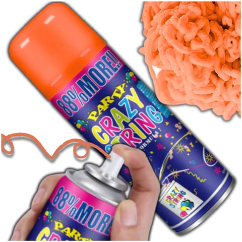 ⁨SERPENTYNA KONFETTI W SPRAYU NEON NA URODZINY IMPREZĘ POMARAŃCZOWY 250 ML⁩ w sklepie Wasserman.eu